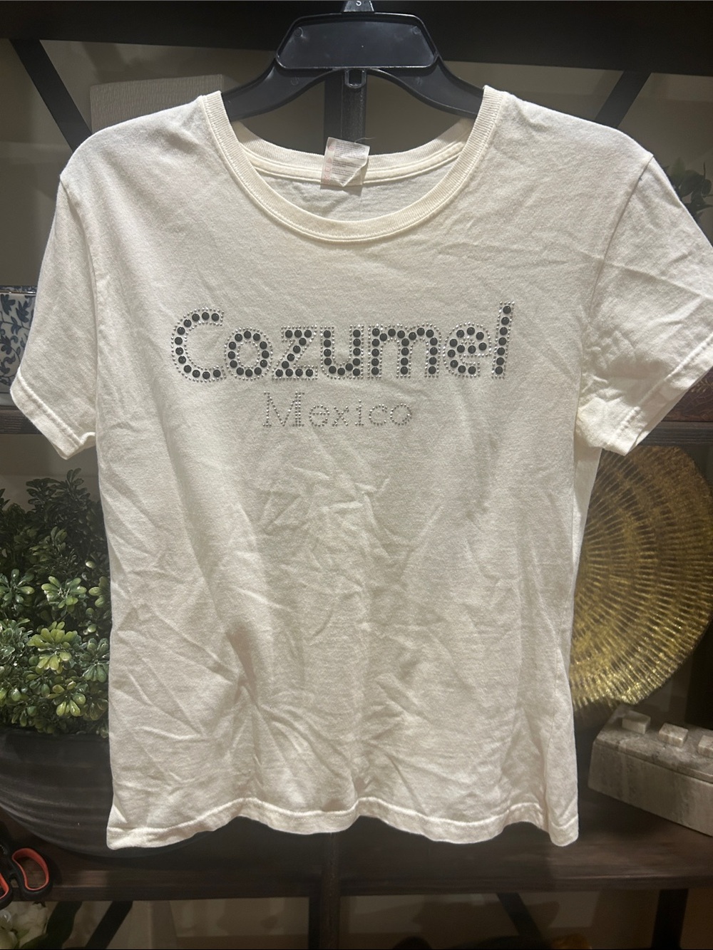 Cozumel Mexico Embellished Cream Women's Tee
